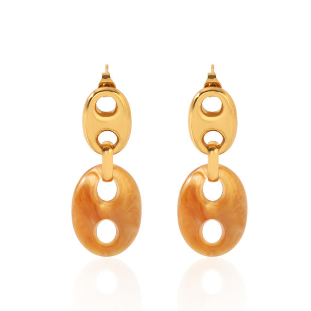 French trend pig nose stainless steel earrings acrylic earrings