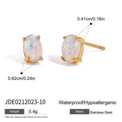 Unique cubic zircon inlaid stainless steel earrings ear cuff