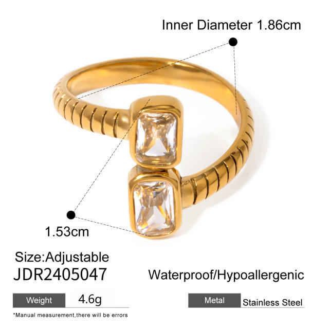 Delicate cubic zircon inlaid stainless steel bracelet ring bracelet diamond bracelet