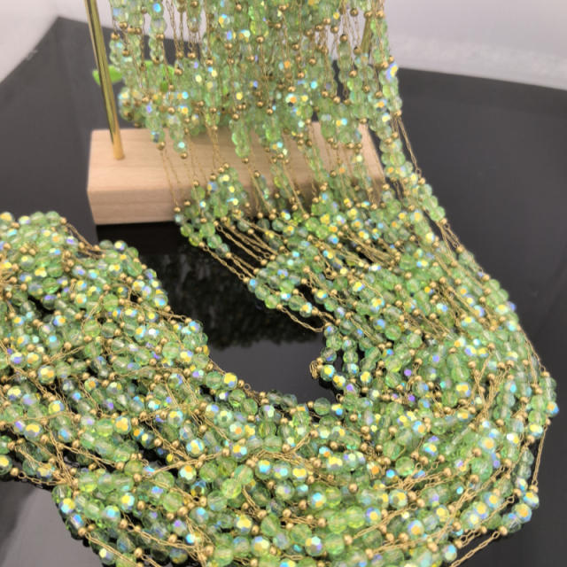 Hot Selling Titanium Steel Crystal Chain Monochrome Colorful Crystal DIY jewelry chain 1m/price