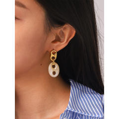French trend pig nose stainless steel earrings acrylic earrings