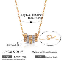 18KG mix color circle pendant stainless steel necklace