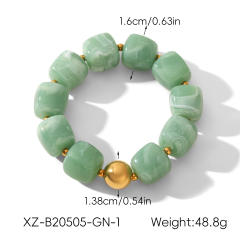 Summer colorful acrylic bead stainless steel bead bracelet