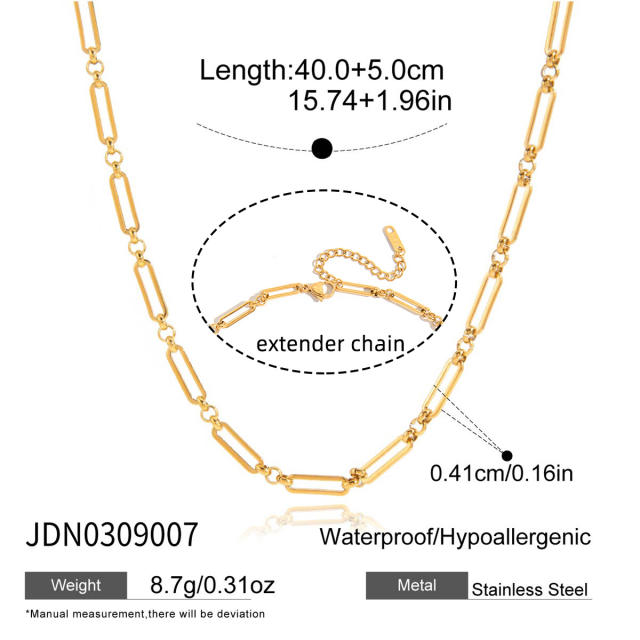 18KG mix color circle pendant stainless steel necklace