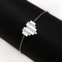 Dainty inlude rhinestone heart bow infinity stainless steel bracelet