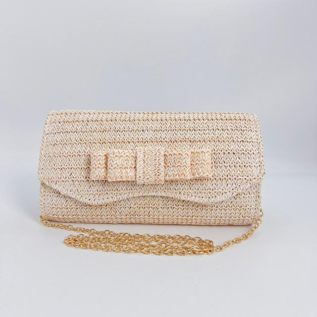 Rainbow Striped Small Bag Women's New Fashion Straw Messenger Bag beach bag