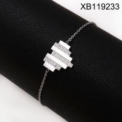 Dainty inlude rhinestone heart bow infinity stainless steel bracelet