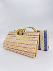 Rainbow Striped Small Bag Women's New Fashion Straw Messenger Bag beach bag