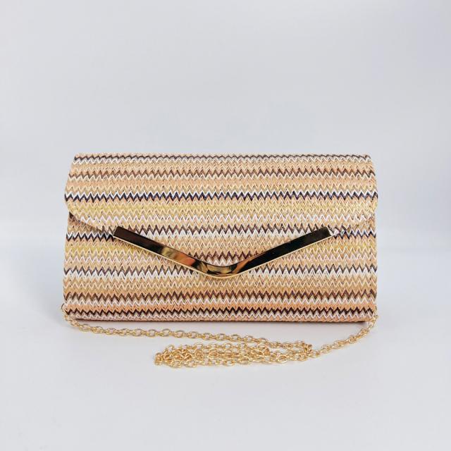 Rainbow Striped Small Bag Women's New Fashion Straw Messenger Bag beach bag