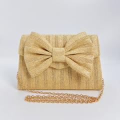 Rainbow Striped Small Bag Women's New Fashion Straw Messenger Bag beach bag