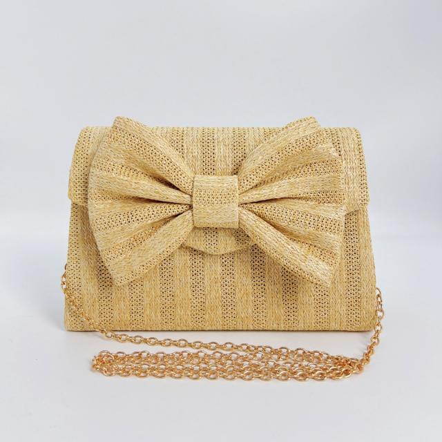 Rainbow Striped Small Bag Women's New Fashion Straw Messenger Bag beach bag