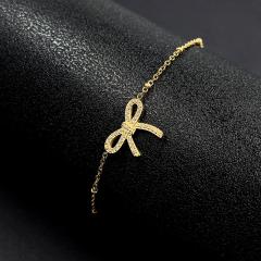 Dainty inlude rhinestone heart bow infinity stainless steel bracelet