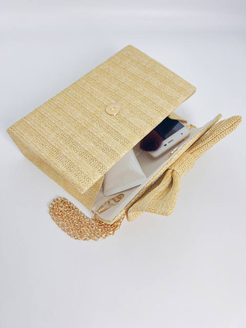 Rainbow Striped Small Bag Women's New Fashion Straw Messenger Bag beach bag