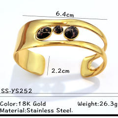 Elegant unique design hollow out pearl diamond inlaid stainless steel bangle bracelet
