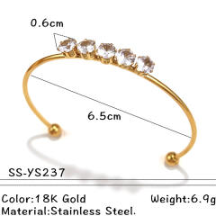 Elegant unique design hollow out pearl diamond inlaid stainless steel bangle bracelet