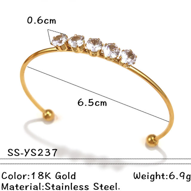 Elegant unique design hollow out pearl diamond inlaid stainless steel bangle bracelet