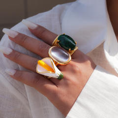 Vintage big imitation stone finger rings