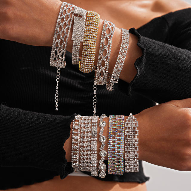 Delicate full rhinestone diamond bracelet