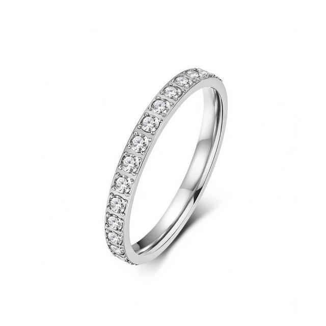 Best-Selling Titanium Steel Full Diamond Ring for Women stainless steel rings