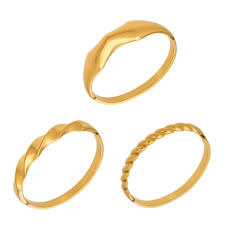 18KG fashion wave fold stainless steel bangle bracelet