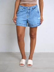 Summer hot sale light blue denim shorts