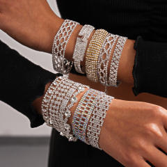 Delicate full rhinestone diamond bracelet
