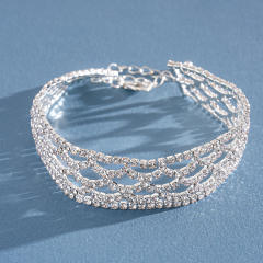 Delicate full rhinestone diamond bracelet