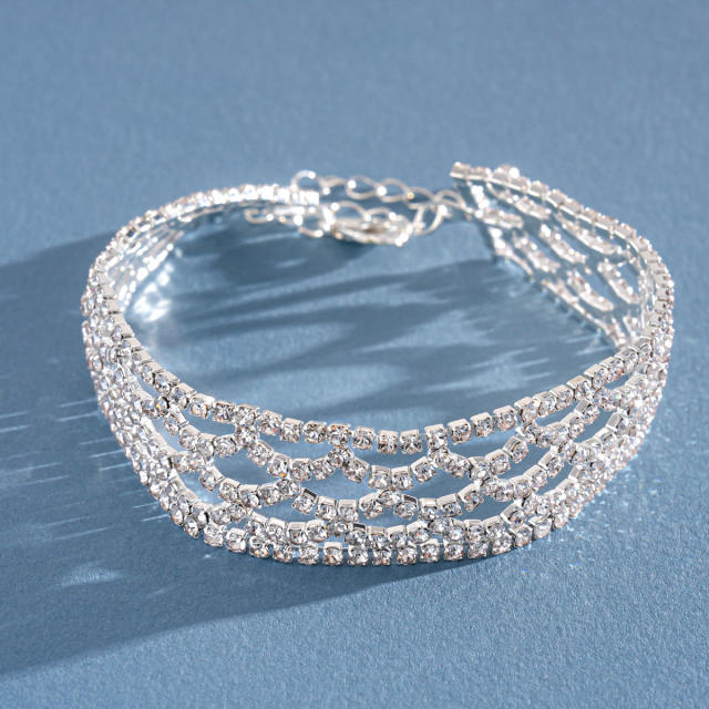 Delicate full rhinestone diamond bracelet