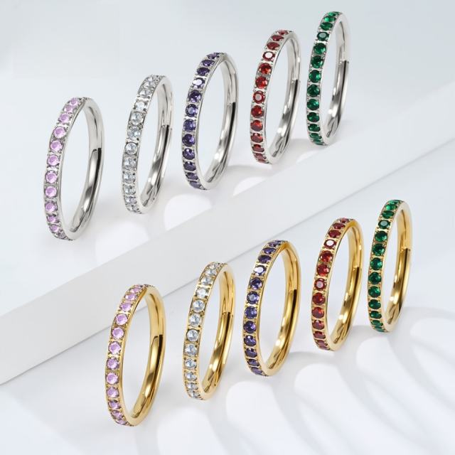Best-Selling Titanium Steel Full Diamond Ring for Women stainless steel rings