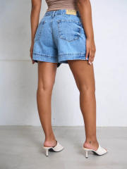 Summer hot sale light blue denim shorts
