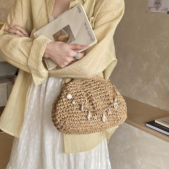 French trend holiday design straw bag crossbody bag for women