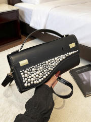Unique pearl bead design small size handbag evening bag crossbody bag