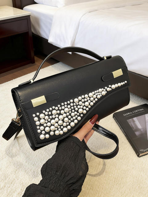 Unique pearl bead design small size handbag evening bag crossbody bag