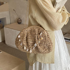 French trend holiday design straw bag crossbody bag for women