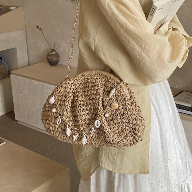 French trend holiday design straw bag crossbody bag for women