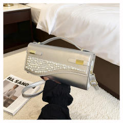 Unique pearl bead design small size handbag evening bag crossbody bag