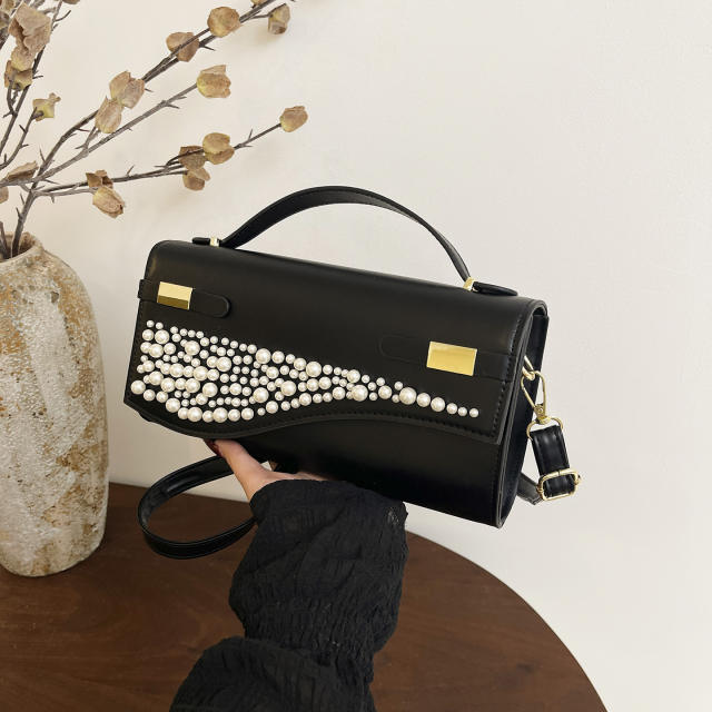 Unique pearl bead design small size handbag evening bag crossbody bag