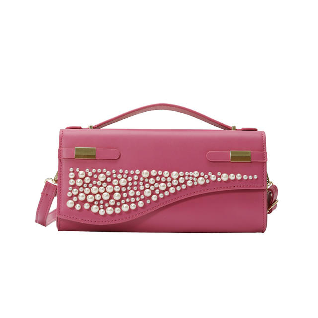 Unique pearl bead design small size handbag evening bag crossbody bag