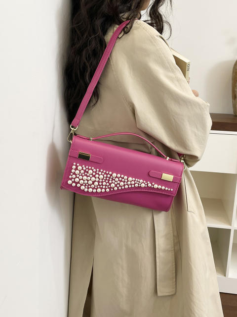Unique pearl bead design small size handbag evening bag crossbody bag