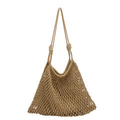 French trend hollow design straw beach bag tote bag
