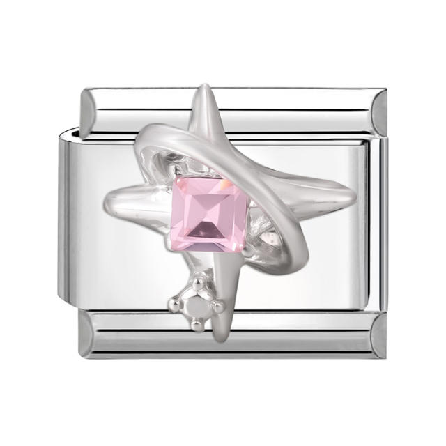 Creative Module Charms Steel Color DIY Square Module Jewelry Personalized Retro Handmade Craft Bracelet Accessories