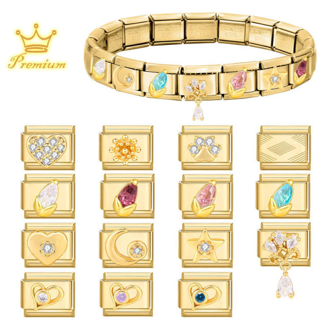 Charms DIY Italian Module Personality Bracelet Gold Base Moon Module Jewelry Creative Bracelet Accessories