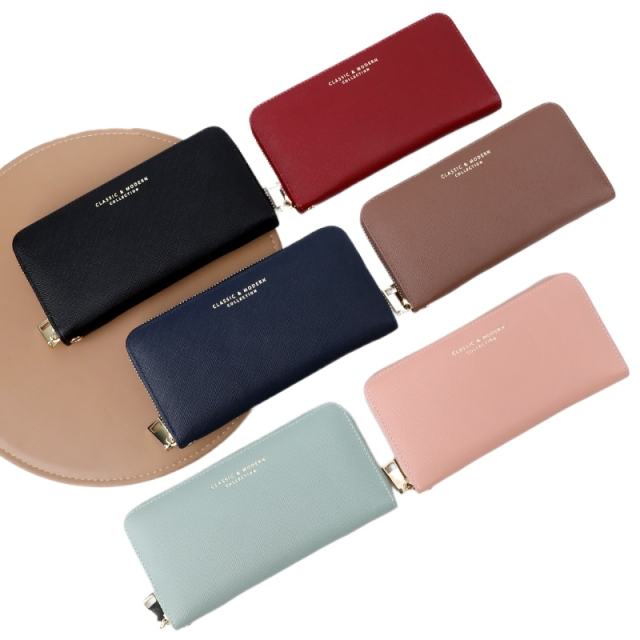 New Wallet Fashion Women's Long Zipper Clutch Bag Women's Casual Wallet