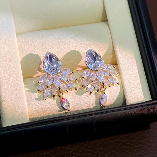 925 silver needle diamond earrings wedding earrings