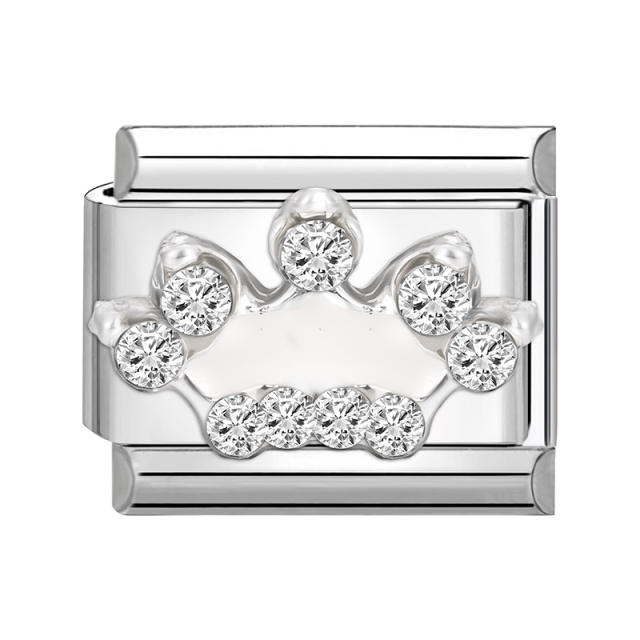 Creative Module Charms Steel Color DIY Square Module Jewelry Personalized Retro Handmade Craft Bracelet Accessories