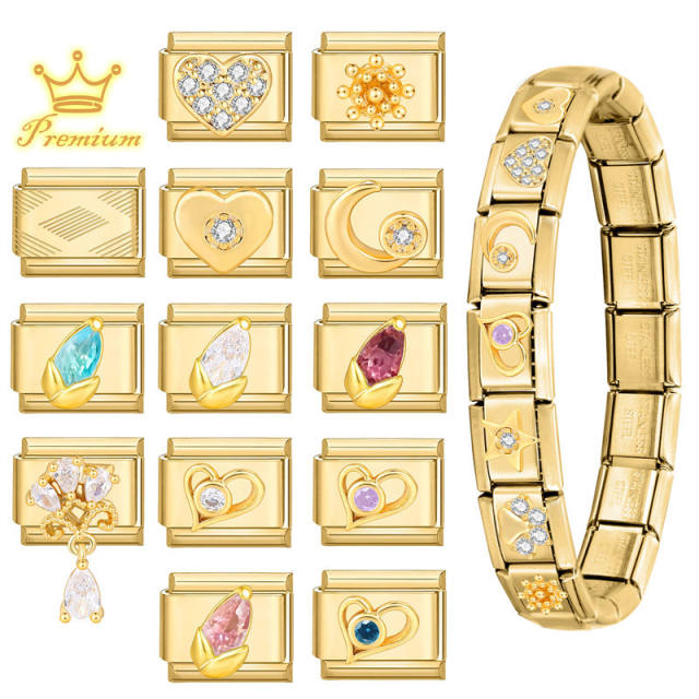 Charms DIY Italian Module Personality Bracelet Gold Base Moon Module Jewelry Creative Bracelet Accessories
