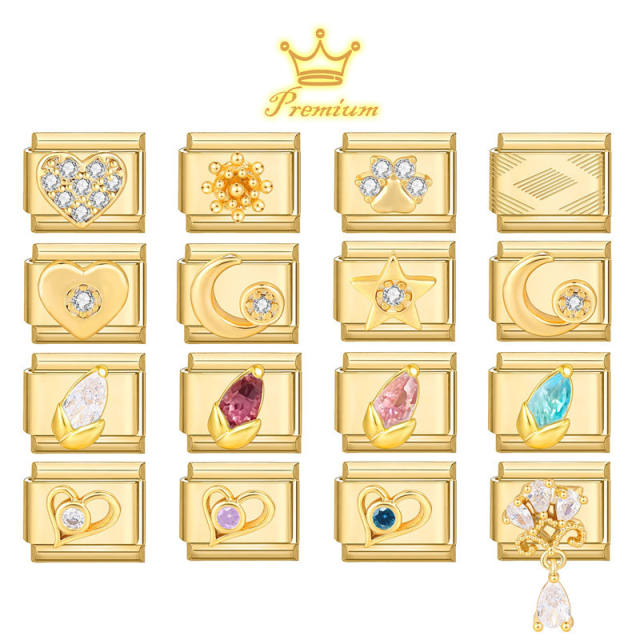 Charms DIY Italian Module Personality Bracelet Gold Base Moon Module Jewelry Creative Bracelet Accessories