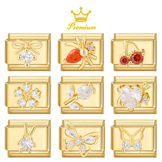 Elegant Italian Gold Bottom DIY Pendant Fashion Creative Italian Exquisite Bracelet Pendant Module Jewelry Accessories