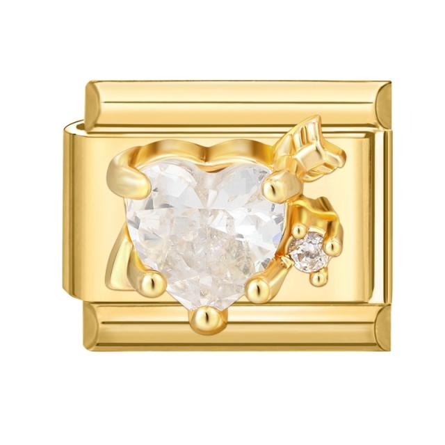 Elegant Italian Gold Bottom DIY Pendant Fashion Creative Italian Exquisite Bracelet Pendant Module Jewelry Accessories