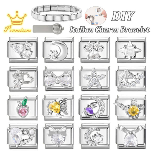Module Charms Micro-Inlaid with Zircon DIY Creative Bracelet Jewelry Accessories